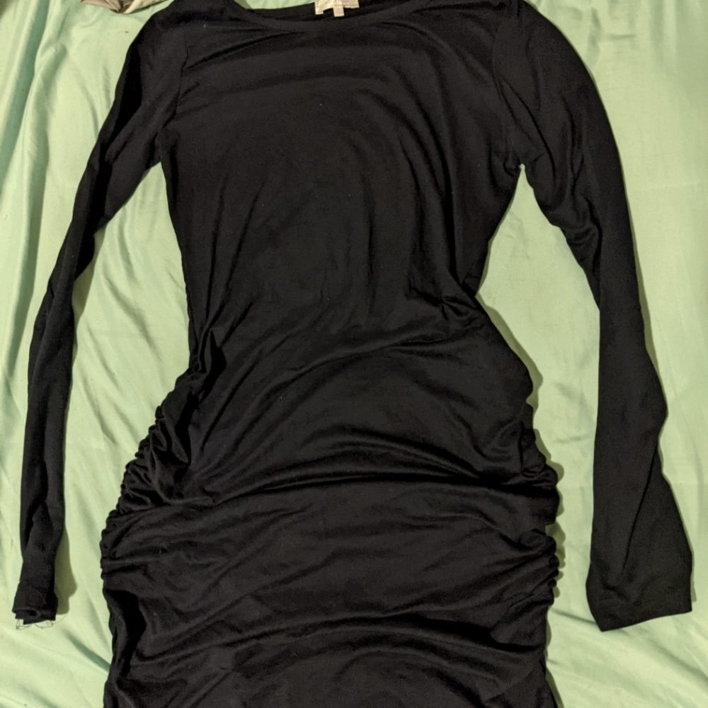 Long navy blue bodycon dress